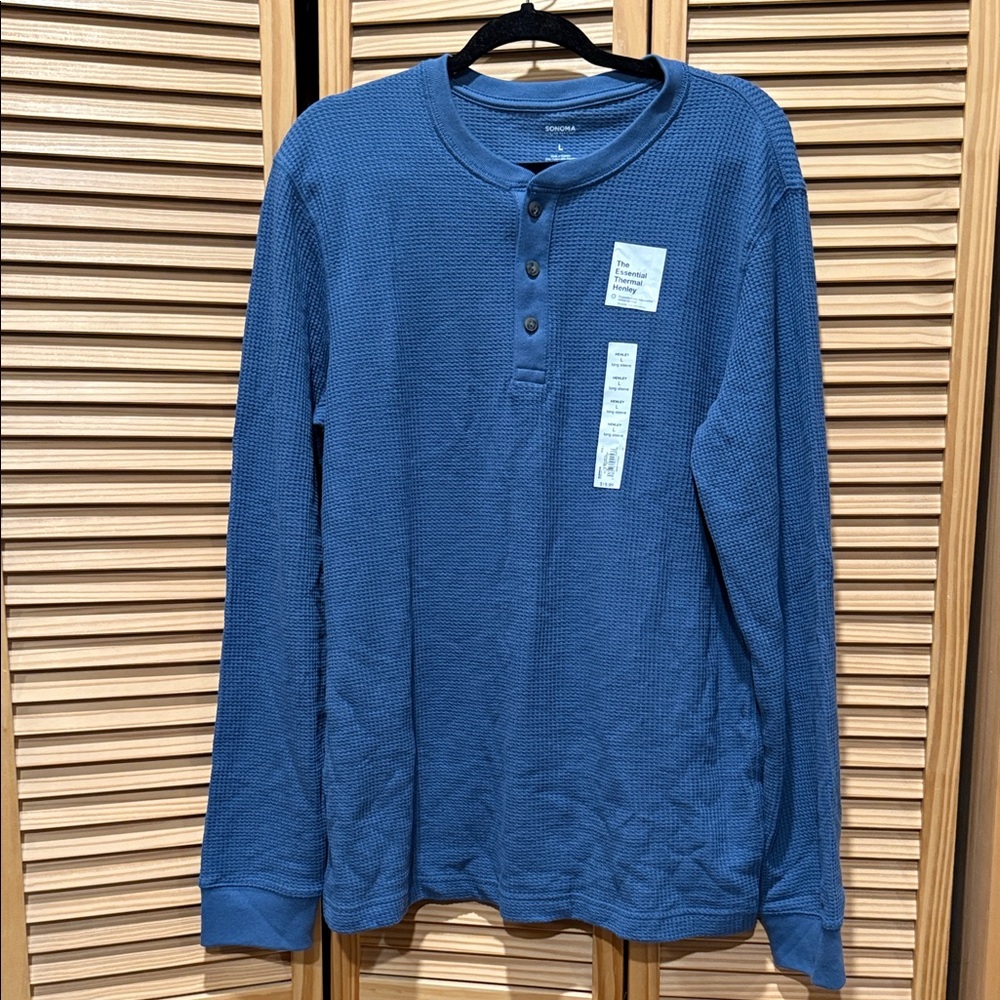 Men's Blue Henley Shirt